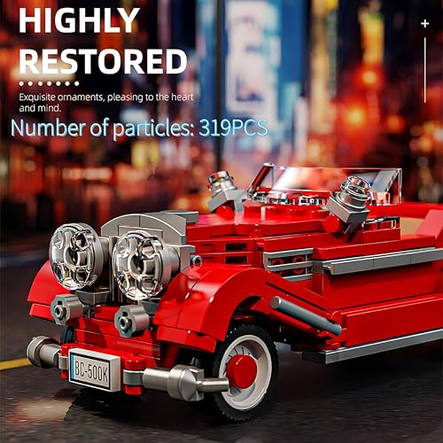 Image of Antique Car Series Building Blocks - 334 Pcs Vintage Retro Classic Car Model Kit | DIY Construction Toy for Kids 6+ & Adults | Educational STEM Engineering Blocks | Collectible Display Model