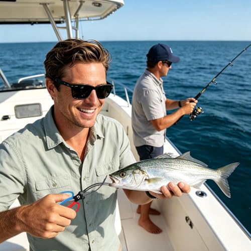 Alicates antideslizantes de metal para sujetar peces en kayak 2
