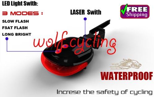 Cycling Bicycle Light Bike Light 5 LED Flash Safety Laser Beam Rear Tail Light