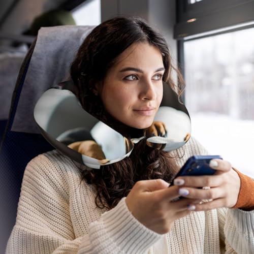 Almohada de viaje de espuma viscoelástica negra miniatura 6