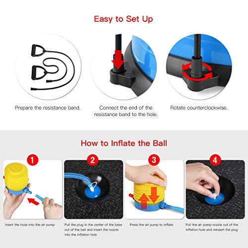 Everymile BLUEBALL Half Ball Balance Trainer Stability Yoga Exercise Ball thumb #5