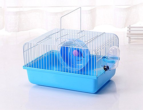 Misyue Hamster Cage Portable Carrier Hamster Carry Case Cage with Water Bottle&Wheels&Food Feeder Travemster Small…