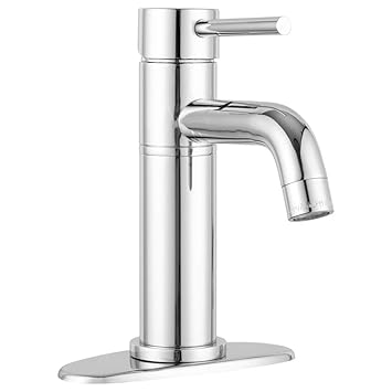 Dura Faucet RV Single Handle 8-inch Vessel Bathroom Sink Faucet for RV - Optional Deck Plate (Chrome)