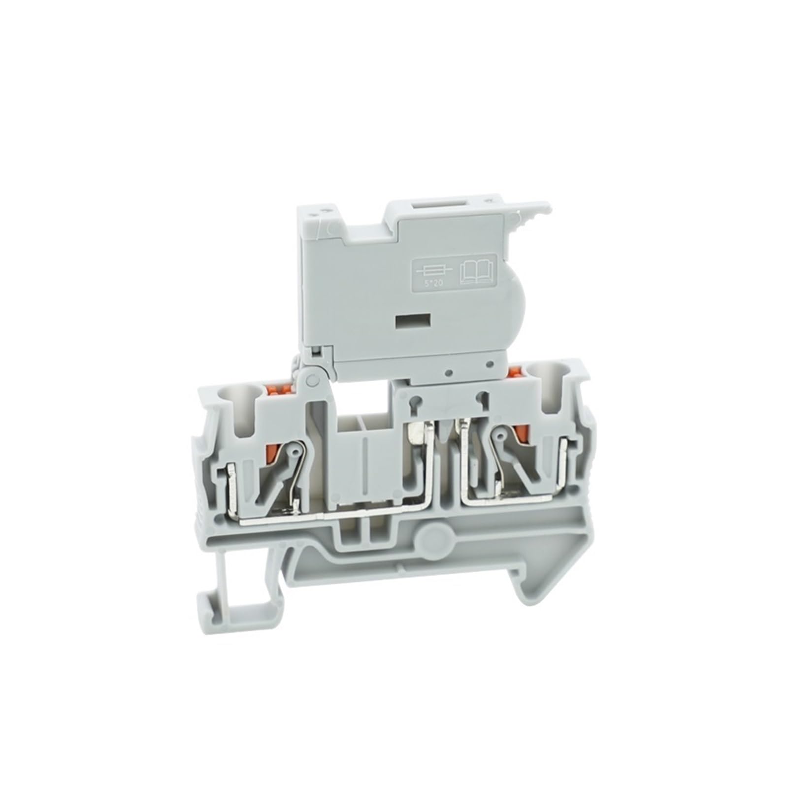 10 pièces PT4-HESI porte-fusible bornier enfichable 5 * 20mm 0,5a-10A 24V/220V LED connecteur de Rail Din 4mm2 PT4(Black-without LED,With 0.5A Fuse)