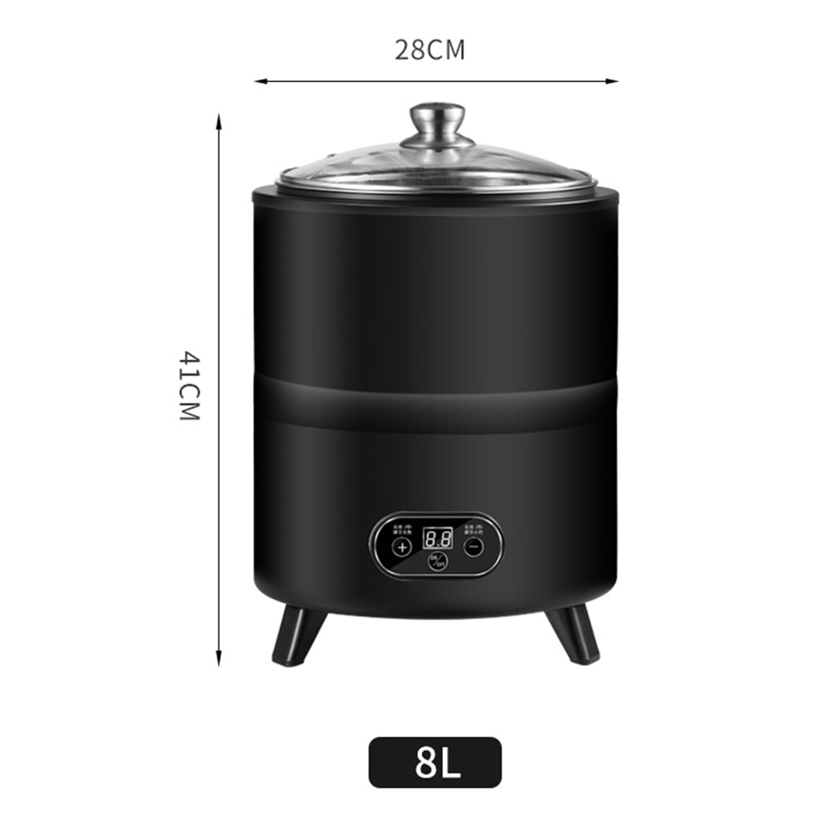Macchina per yogurt, 8 l, in acciaio inox, per yogurt greco, con temporizzazione e controllo della temperatura, per yogurt fatto in casa, natto, vino di riso