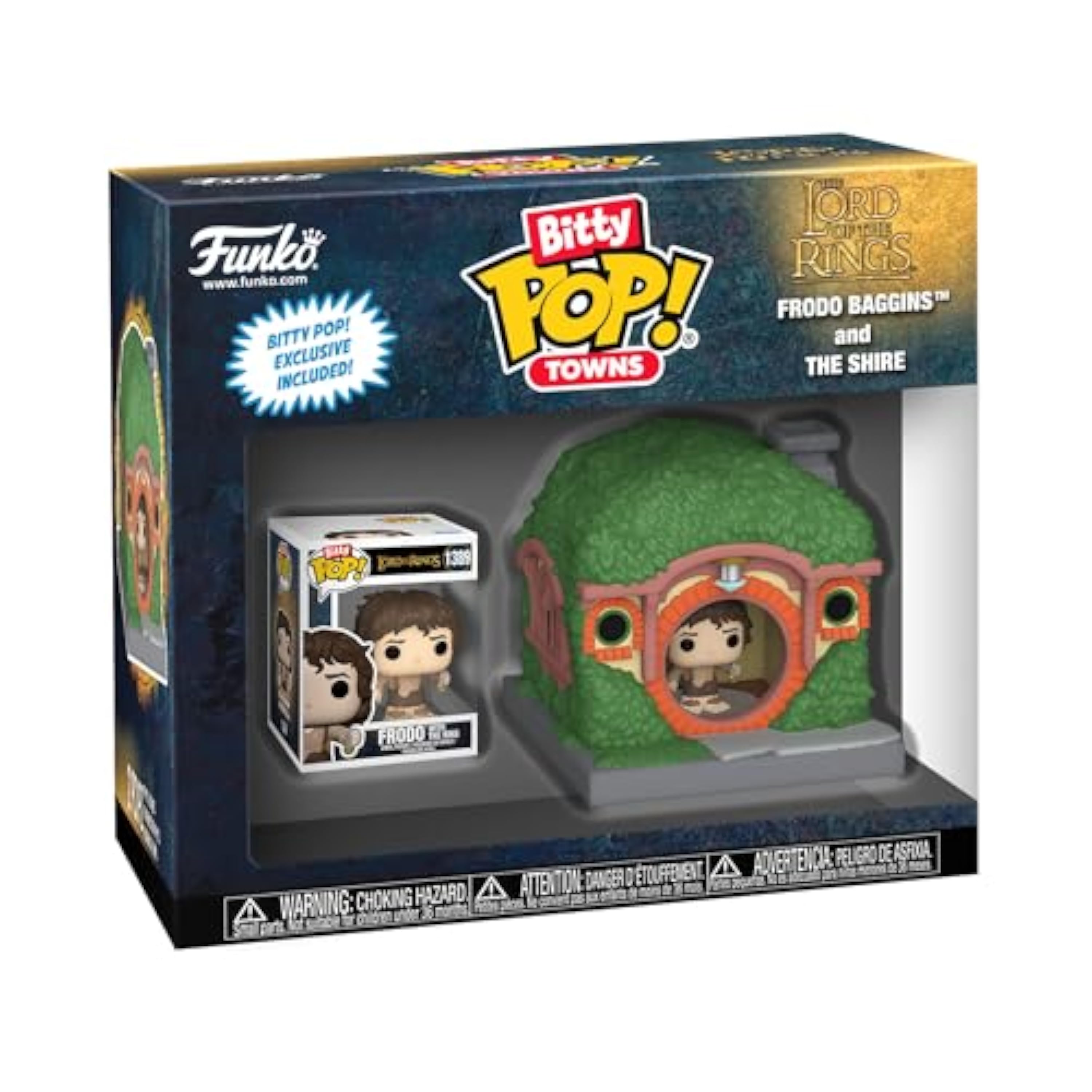 Funko Bitty Pop! Town: The Lord of The Rings - Frodo Baggins & The Shire - Figura de Vinilo Coleccionable - Idea de Regalo - Mercancía Oficial - Juguetes para niños y Adultos