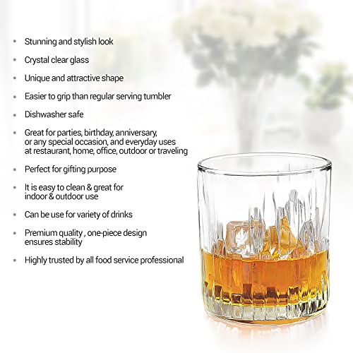 Image of Treo by Milton Steps 330 Whiskey Glass Tumbler, Set of 6, 330 ml Each, Transparent