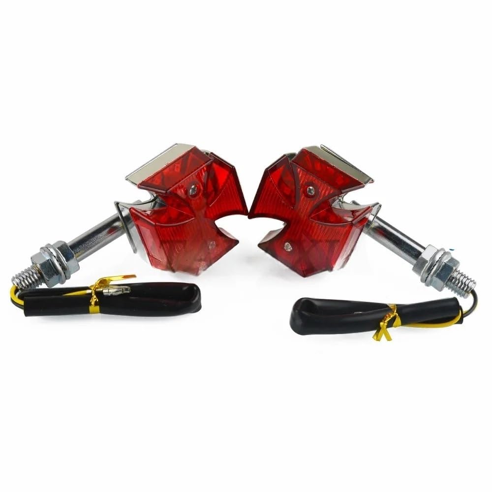 Faro Posteriore Stop Running 2 Pezzi Di Indicatori Direzione A LED Per Moto, A Forma Croce Maltese, Anteriori Per Posteriori, Per Chopper Per Custom