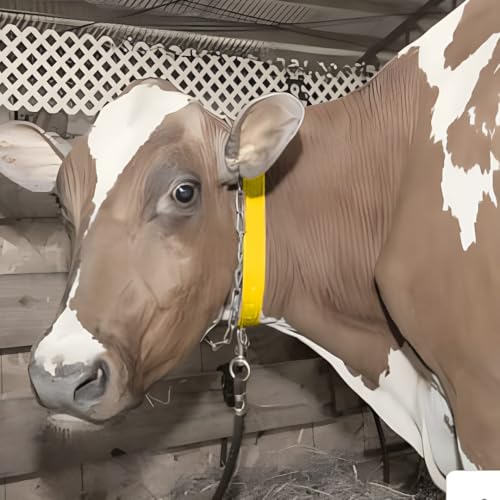 Image of Farmer King MAT Cow /Buffalo /Bull /Horse Solid Nylon Neck Belt, Rock Strong Collar, 1 Meter Adjustable,Yellow