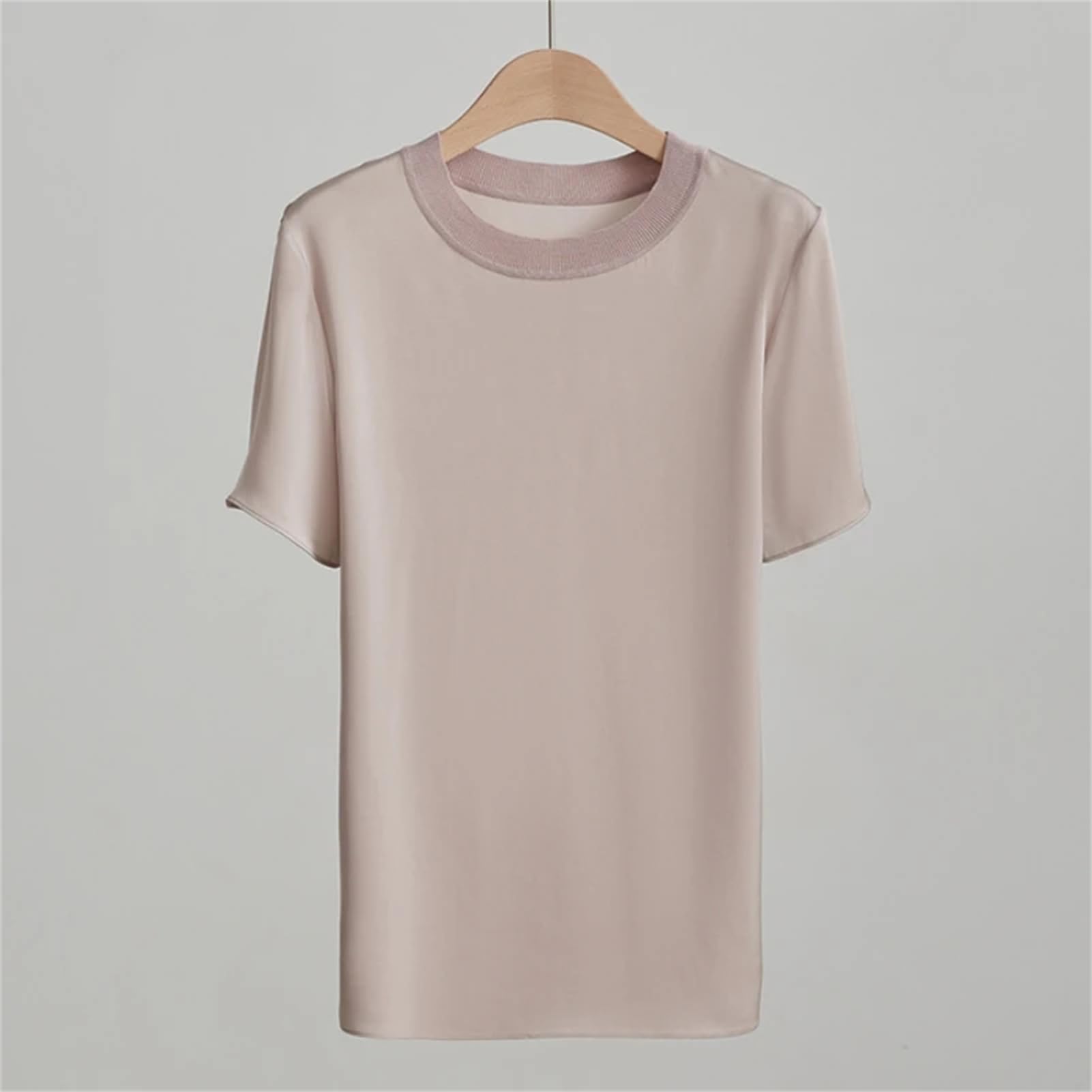 Damen-T-Shirt, Bluse, T-Shirt, Top, kurzärmelig, Seidenhemd