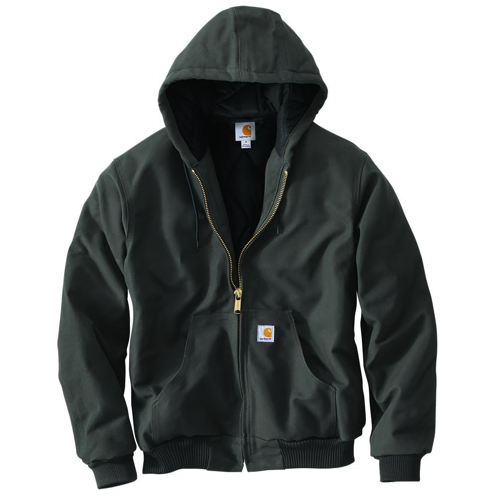 Carhartt Men's J140 Loose Fit Firm Duck Insulated Flannel-Lined Active Jac, Gravel, L
