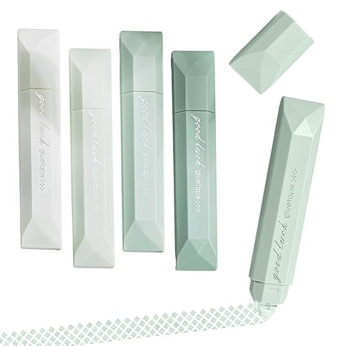 NOGCAW Double Sided Tape Pens, Double Sided Tape Roller, D𝐨uble Si𝐝ed Glue Pen, Office Adhesive Tape for Scrapbooking, Gift Wrapping, Photo Mounting, School Office & Crafts (Green) - Green