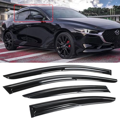 FITS 2019-2025 Mazda 3 Sedan JDM Mugen Style Window Visor RAIN Guard Deflector Vent