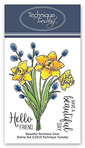 Beautiful Narcissus Daffodil Clear Stamps | Photopolymer Stamps | Flowers Rubber Stamps | Stamps for Card Making