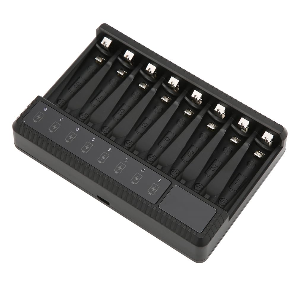 SEIVI – Chargeur de Batterie USB à Huit Emplacements, Protection Intelligente pour Piles Ni-MH AA AAA, 2800mAh, écran LCD, Conception Compacte