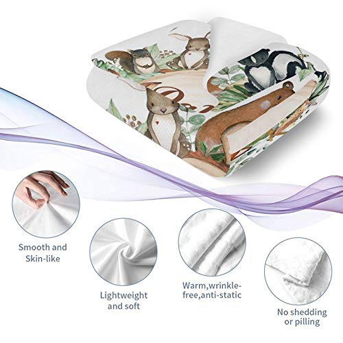 Cuxweot Personalized Kids Fleece Blanket With Name Custom Woodland Baby Animals Baby Throw Blanket For Bed Birthday Gift Baby Shower (30 X 40 Inches) #TOP5