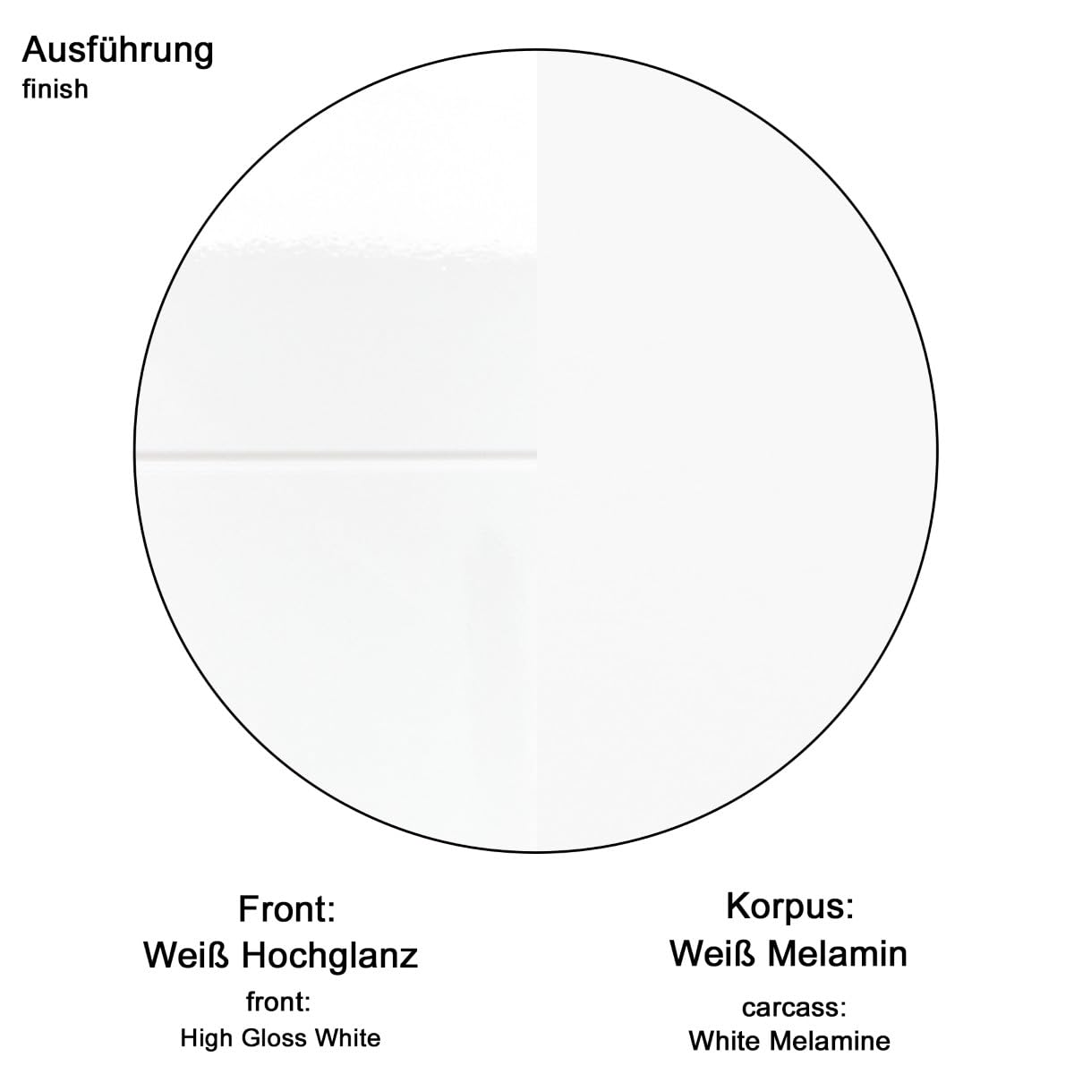 trendteam smart living - Line - Spiegelschrank - Weiß - Badspiegel modern mit vollständiger Spiegelfront - (BxHxT) 60 x 67 x 18 cm - 3 Fächer und 2 Einlegeböden