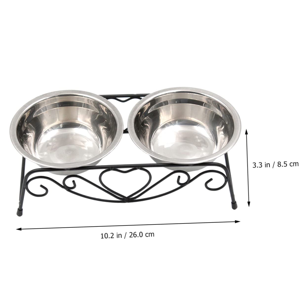 Happyyami 1Set Stainless Steel Dog Bowls with Detachable Iron Stand Elevated Pet Feeder for Cats and Dogs Reduces Neck Burden Convenient Design for Easy Feeding and Health