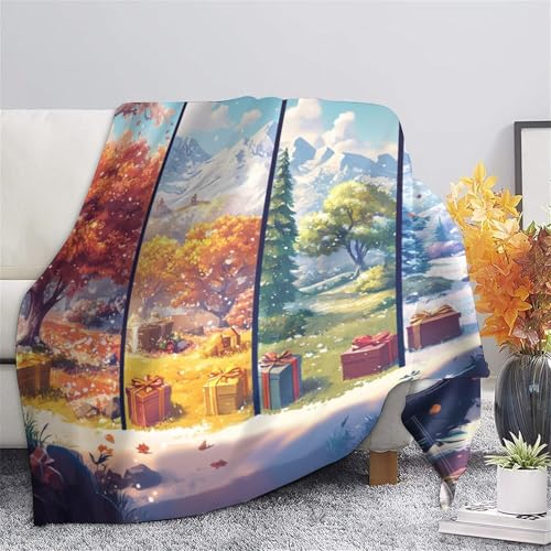 Couverture lit microfibre 127x152 cm plaid canapé imprimé coloré - 7