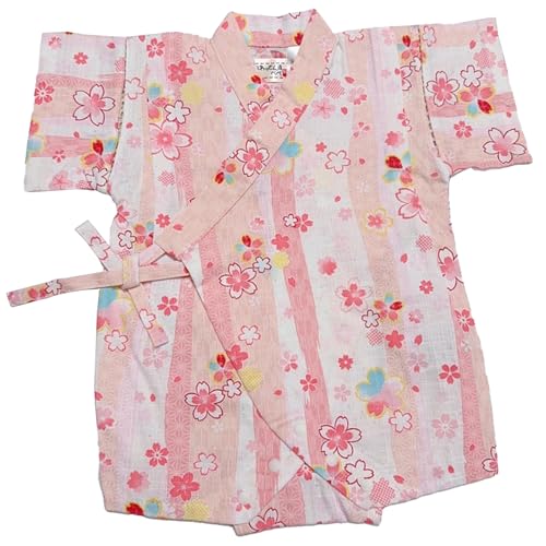 [LINBAB] 甚平 ロンパース ベビー 前開き 綿100% 女の子 男の子 夏 薄手 パジャマ 子供服 出産祝い 花柄 桜 菊 花火大会 お祭り 赤ちゃん 部屋着 寝間着 浴衣 和服 着物 60 70 80