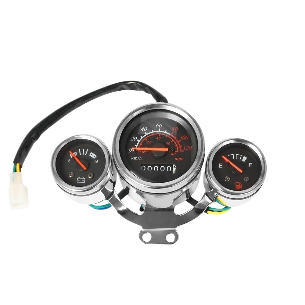 Motorcycle Odometer Gauge Motorcycle Instrument Digital Tachometer Tachometer Odometer Meter Motorbike Voltmeter Fuel Gauge Kit Fits for Universa