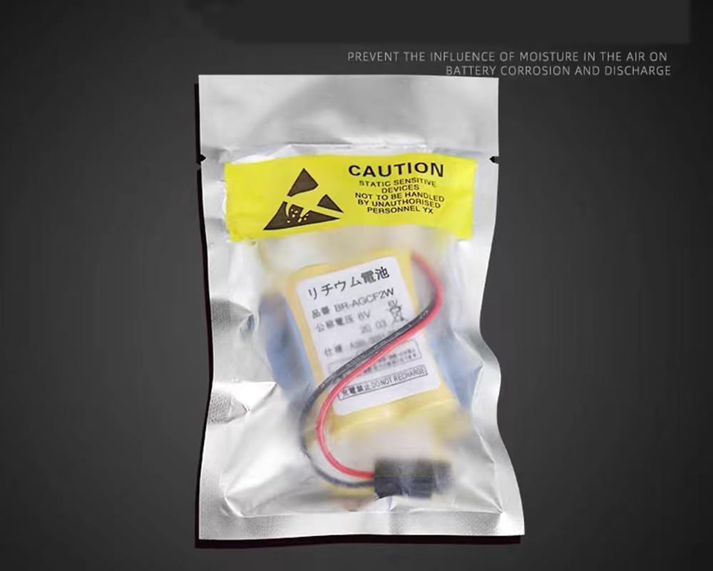 [4 Pack] 6V 2200mAh BR-AGCF2W/A98L-0031-0011 Lithium Battery with Black Plug for FANUC System BR-AGCF2W Battery