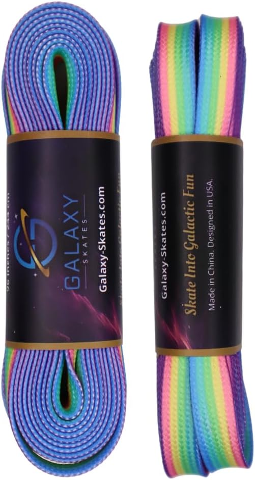 Galaxy Skates Sublimation 9mm Roller Skate Laces – Colorful Shoelaces for Derby Skates, Boots, Figure Skates Multiple Lengths