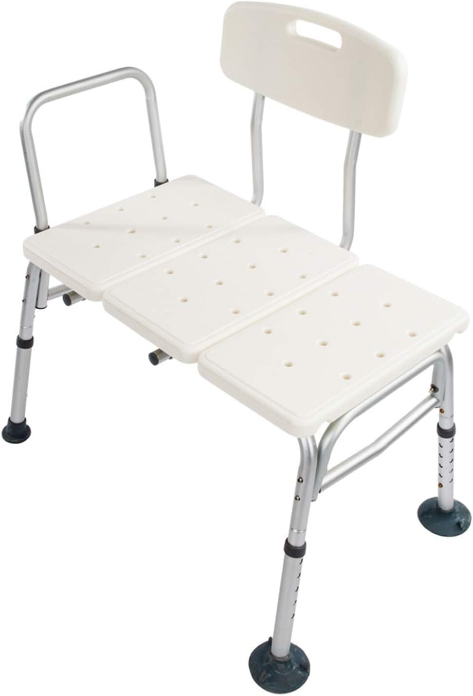 Dogdong Medical Bathroom Safety Shower Tub Aluminium Alloy Bath Chair Transfer Bench with Back & Handle White Shower Chair : Health & Household
