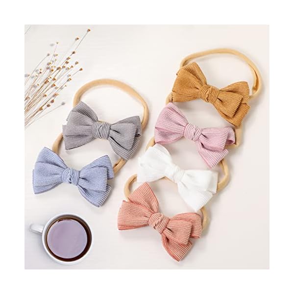 Baby Girl Headbands and Bows, Newborn Infant Toddler Nylon Elastics Hairbands Hair Accessories by VISBL – Bild 4