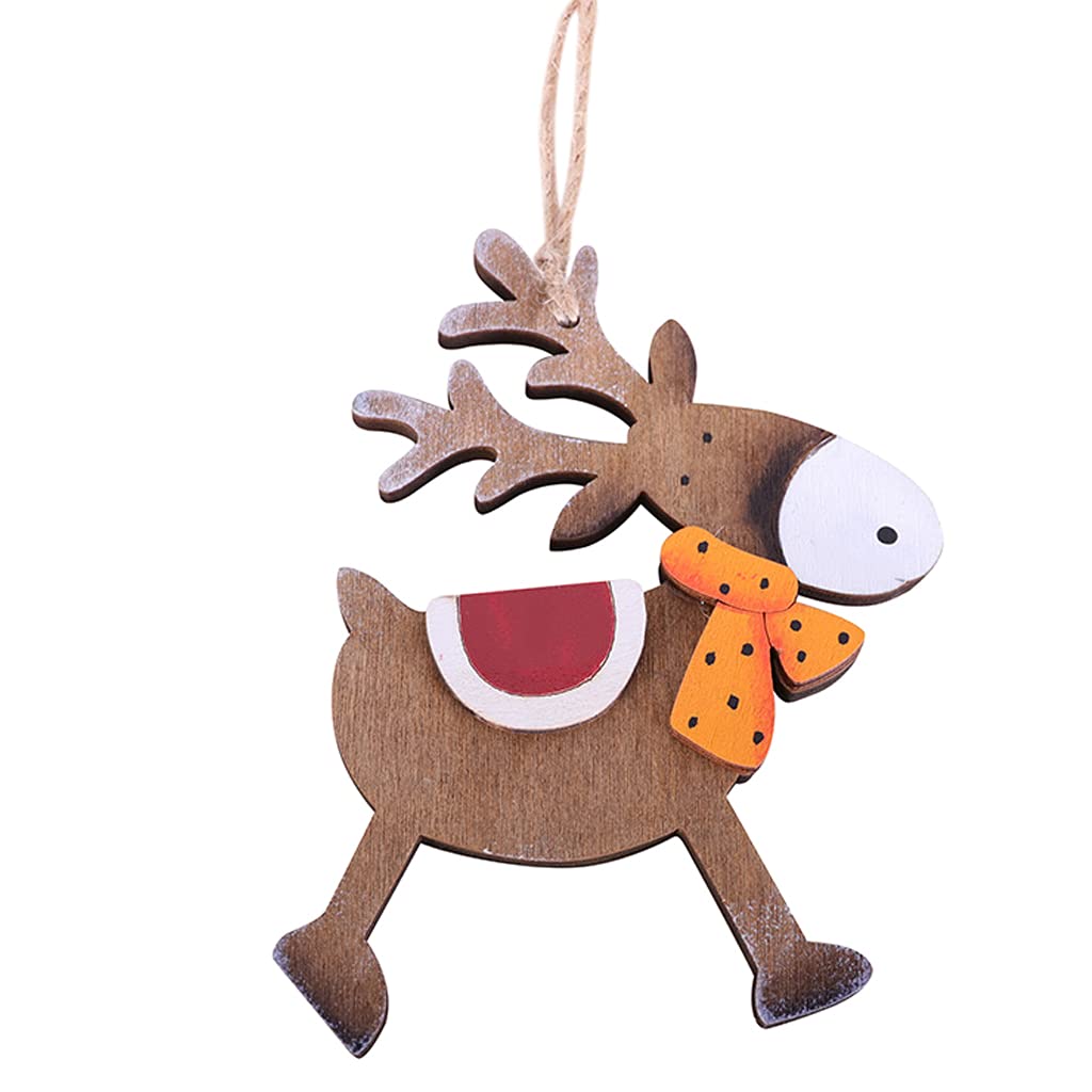 carotoe Wood Pendant Festival Holiday Ornaments for Christmas Party Wooden Elk Pendant and Long-lasting Reindeer Decor Christmas Ornaments