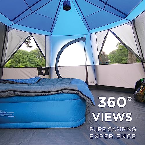 Coleman Tent Octagon, 6 to 8 Man Festival Dome Tent, Waterproof Family Camping Tent with Sewn-in Groundsheet - 6