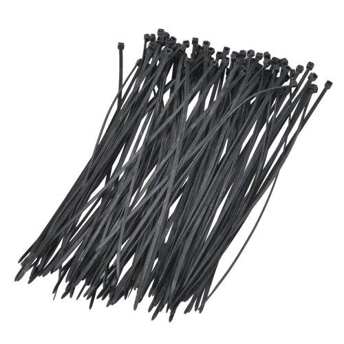 Ebest-Nylon - Bridas de Nailon con Cierre Autoadhesivo para jardín, 2,5 mm x 200 mm, 100 Unidades, Color Negro