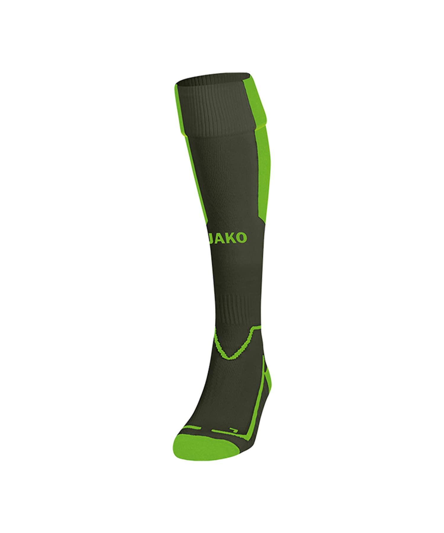 JAKO Lazio Socks Unisex Socks - Khaki/Neon Green, 4 (39-42)