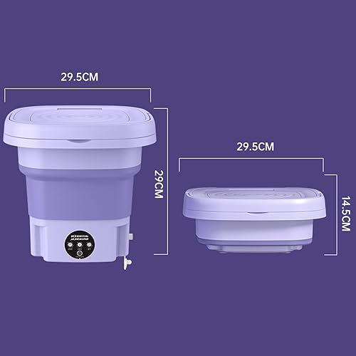 Miniatura 9 de Walbest Mini lavadora portátil, lavadora pequeña plegable de 8 litros para ropa de bebé, ropa interior, lavadora 2 en 1 y secadora giratoria