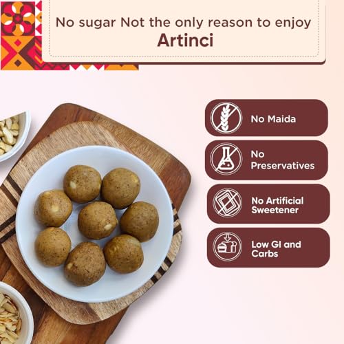 Image of Artinci High Protein Laddu (190 gm)- Energy Bar Replacement for Workouts - High Fiber & Energy Laddoo - Low Carb, Sugar Free, Diabetic & Keto Friendly - As Seen On Shark Tank India