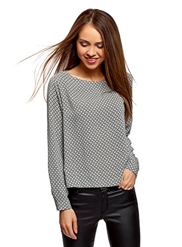 oodji Ultra Mujer Blusa de Viscosa Básica