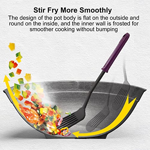 Sartén Wok de hierro fundido 14 pulgadas con tapa de madera miniatura 5