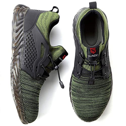 Image of SUADEX Steel Toe Shoes for Men Women Indestructible Steel Toe Sneakers Lightweight Work Safety Shoes Puncture Proof Composite Toe