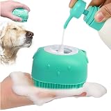 Esponja de Silicone com Dispenser para Shampoo ou Sabonete Líquido para Banho Pet Ideal para Cães e Gatos Cores Variadas