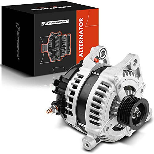 A-Premium Alternator Compatible with Dodge Grand Caravan 2008-2010, Chrysler Town & Country 2008-2010, Jeep Wrangler 2009-2011, 3.3L 3.8L, 140Amp 12V CW 6-Groove Pulley, Replace# 4727865AB