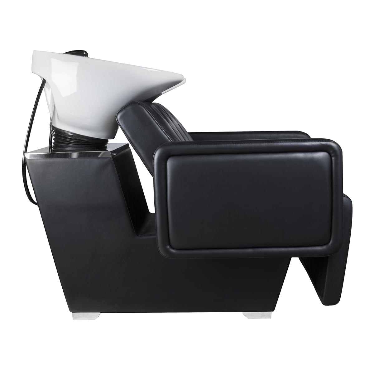 ID Italian Design – Professioneller Friseur Waschplatz – Gepolsterter ergonomischer Sitz, verstellbares Keramikwaschbecken und stabile Konstruktion – Schwarz
