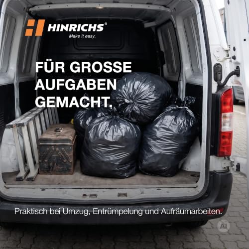 Hinrichs Müllsäcke 240L schwarz, extra stark 50 my, 100x125 cm, 15 Stück – Ansicht 6