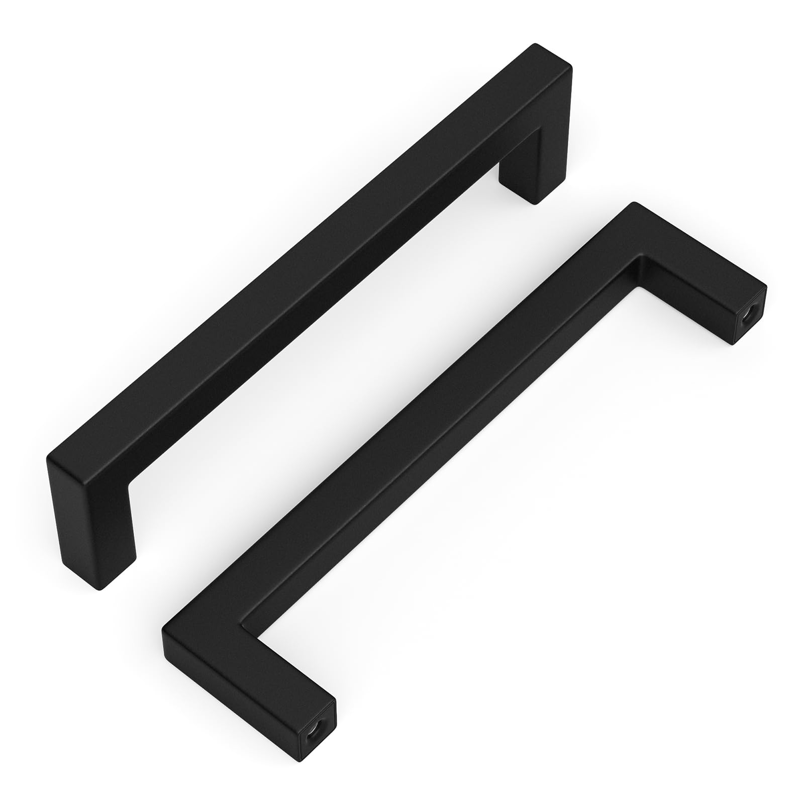 Goldenwarm 15 Pack Kitchen Cupboard Handles Black Kitchen Door Handles, 96mm(3-3/4Inch) Hole Centers Square Black Drawer Pulls Cabinet Hardware — image 1