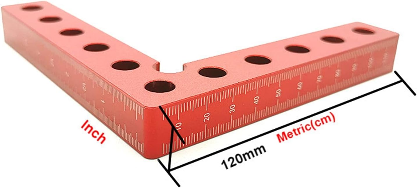 Precision Woodworking Ruler 2Pc 90 Degrees Auxiliary Fixture Splicing Board Positioning Panel Fixed Clip Carpenter's Square Ruler L-Shaped Woodworking Tool for Carpenter Work, Measuring and Layout (C