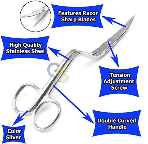 6 INCH DOUBLE CURVED MACHINE EMBROIDERY SCISSORS by G.S ONLINE STORE