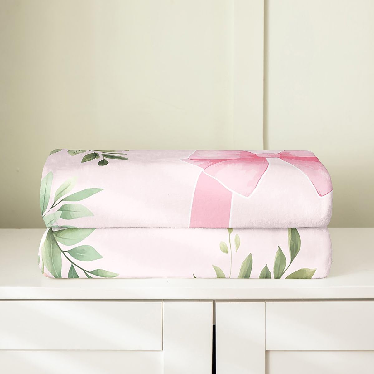Baby 30"x40" Personalized Initial C for Bed Couch Chair Living Room Boys Girls Coquette Pink Bow Fleece Throw Blanket For Kids Ultra Alphabet Letter Flannel Blanket Plush Fuzzy Floral Microfiber