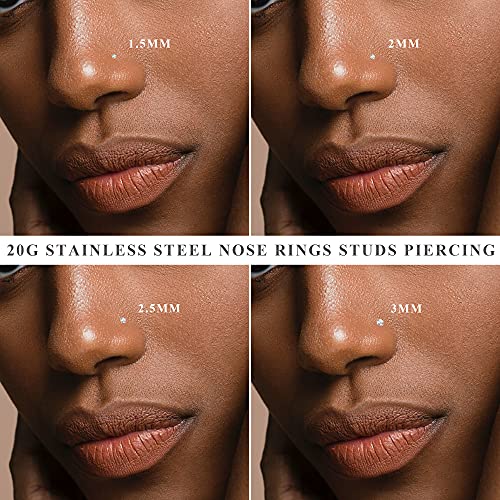 Image of Jstyle 22G Stainless Steel Nose Rings Studs Piercing Body Jewelry 1.5mm 2mm 2.5mm 3mm
