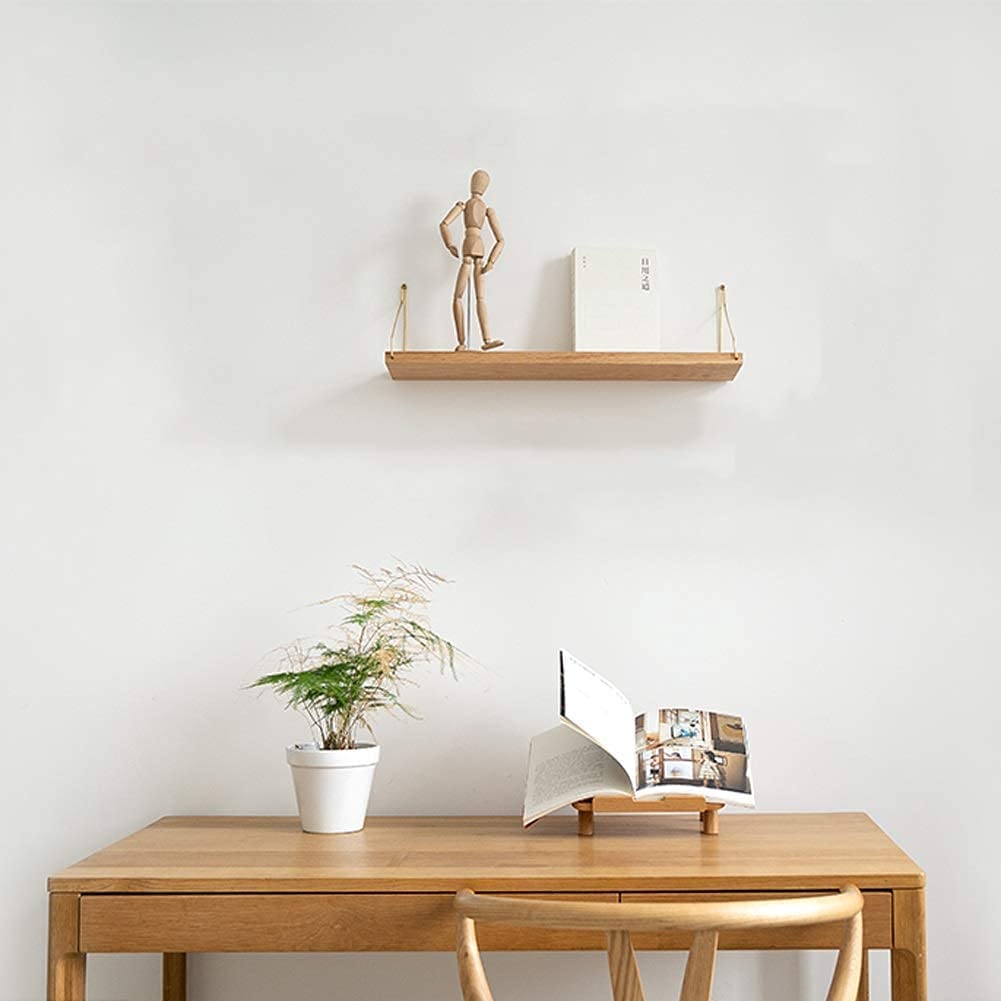 Mensole sospese da parete, Mensole sospese in legno massello Partizione in legno Decorazione della parete del soggiorno Scaffale portaoggetti Cornice galleggiante Risparmia spazio Scaffale stabile (