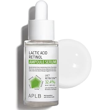 APLB Lactic Acid Retinol Ampoule Serum | LACT RETIN CENTM 32.4% 1.35 FL.OZ/Korean Skincare, Wrinkle care, Dark spots, Exfoliant, Revitalize for gentle and improve skin texture