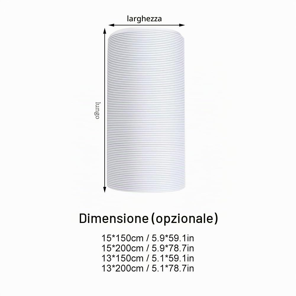 Tubo di scarico del condizionatore d'aria, 13 cm x 1,5 m, grigio, in polipropilene (PP), tubo di scarico flessibile, accessorio tial per sistemi HVAC, 1 unità